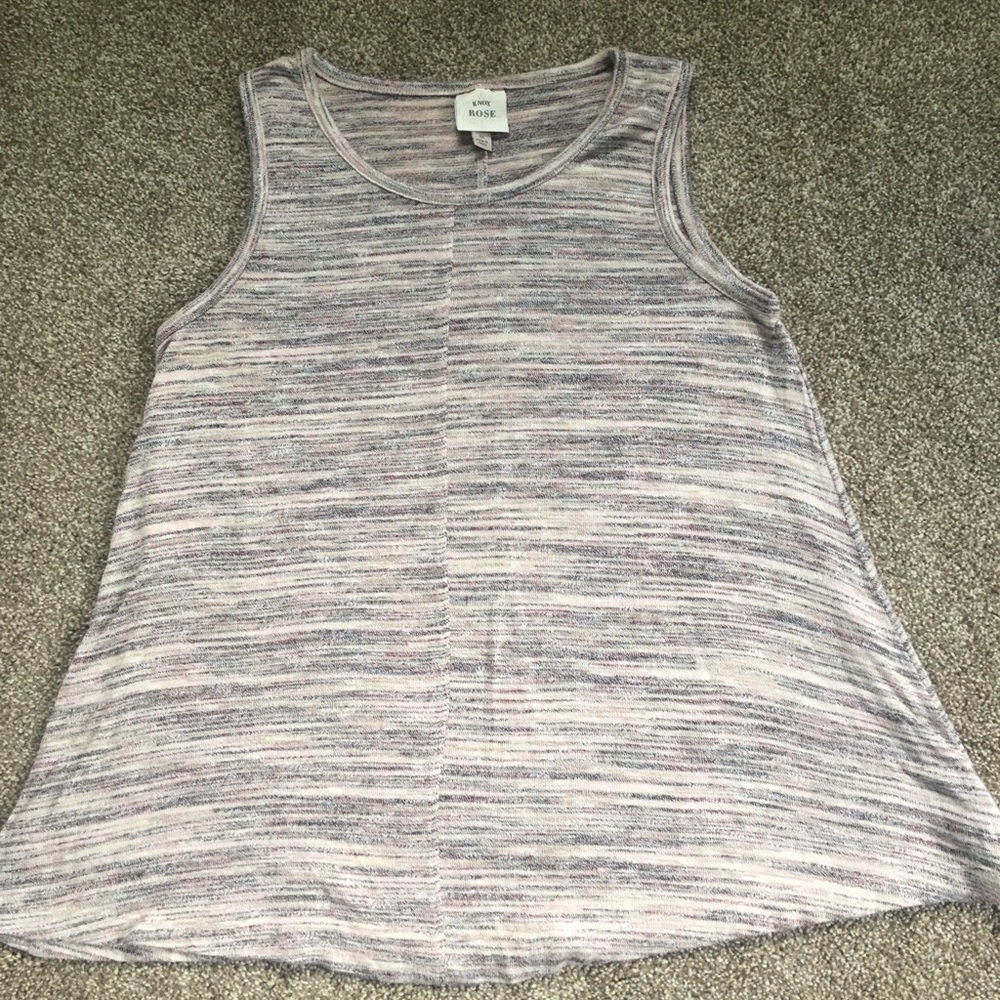 🌈 KNOX ROSE Top, Tank, Light Pink Multicolors, M